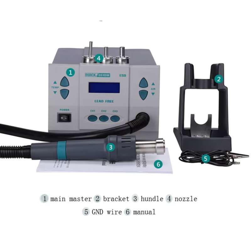 オリジナル1000W QUICK 861DW ヒート リード - Hot Air Rework Station 861Dw のレビューと価格